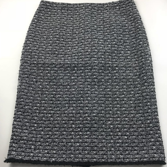 J. Crew Dresses & Skirts - J. Crew Black and White Pencil Skirt with Fringe